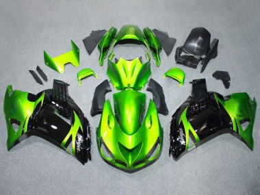 Kit Carena Moto Completo Kawasaki ZX14R ZZR1400 2006-2011 - Verde Nero Lucido Fabbrica
