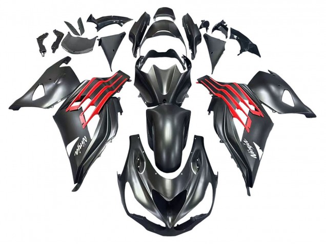 Carena Moto Kawasaki ZX14R ZZR1400 2012-2024 - Nero Opaco Rosso Bianco Ninja