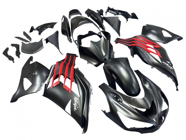 Carena Moto Kawasaki ZX14R ZZR1400 2012-2024 - Nero Opaco Rosso Bianco Ninja