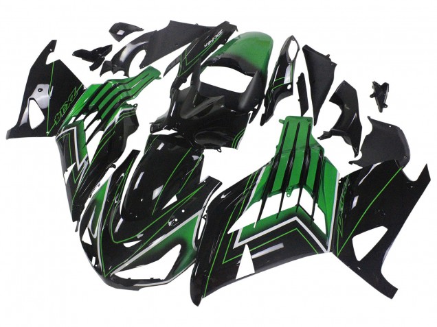 Carena Moto Kawasaki ZX14R ZZR1400 2012-2024 - Verde Nero Lucido Banda