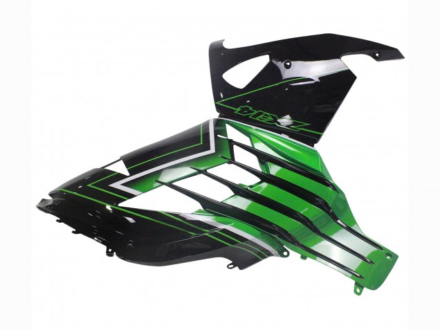 Carena Moto Kawasaki ZX14R ZZR1400 2012-2024 - Verde Nero Lucido Banda