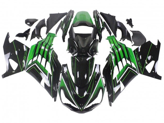 Carena Moto Kawasaki ZX14R ZZR1400 2012-2024 - Verde Nero Lucido Banda