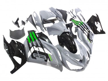 Carena Moto Kawasaki ZX14R ZZR1400 2012-2024 - Grigio Verde Nero Fabbrica