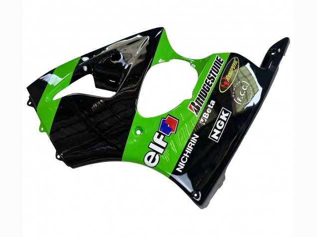 Carena Moto Kawasaki ZX6R 1998-1999 - Verde Nero Lucido Elf Bridgestone