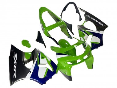 Carena Moto Kawasaki ZX6R 1998-1999 - Verde Bianco Blu Argento Nero Lucido Fabbrica