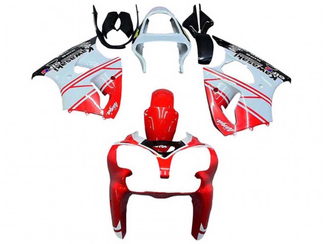 Carena Moto Kawasaki ZX6R 2000-2002 - Bianco Rosso Nero