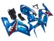 Carena Moto Kawasaki ZX6R 2003-2004 - Blu Bianco Rosso Squalo
