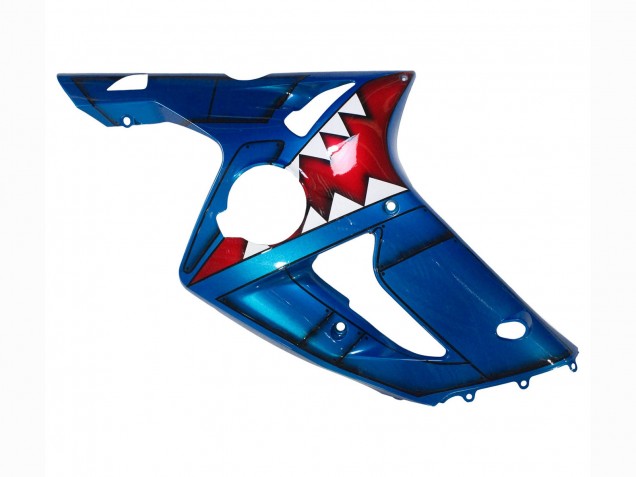 Carena Moto Kawasaki ZX6R 2003-2004 - Blu Bianco Rosso Squalo