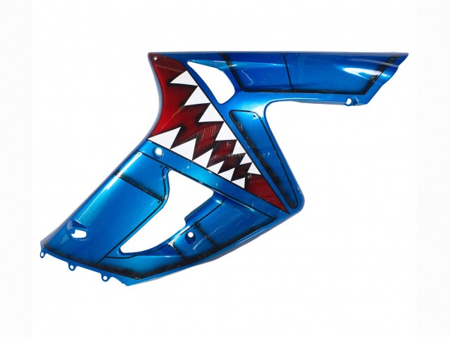 Carena Moto Kawasaki ZX6R 2003-2004 - Blu Bianco Rosso Squalo
