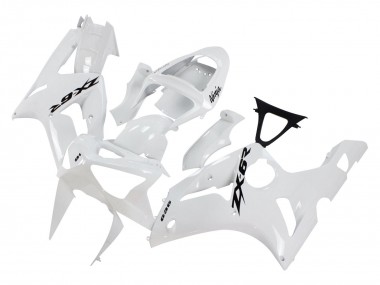 Carena Moto Kawasaki ZX6R 2003-2004 - Bianco Nero Decals Fabbrica