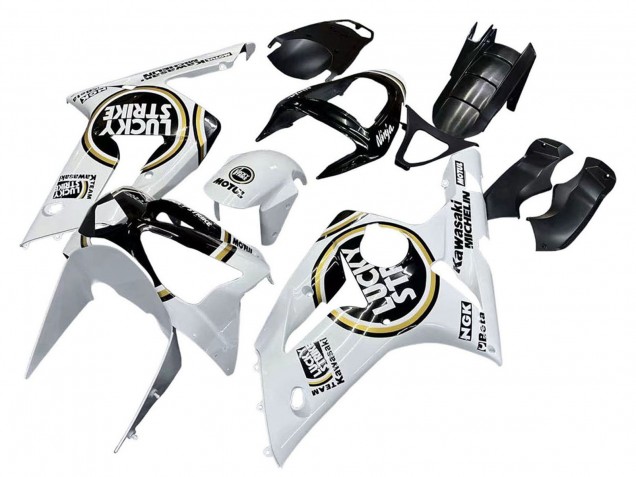 Carena Moto Kawasaki ZX6R 2003-2004 - Bianco Nero Motul Lucky Strike
