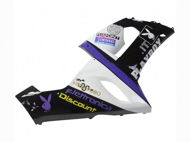 Carena Moto Kawasaki ZX6R 2005-2006 - Bianco Viola Nero Rizoma Playboy DENSO