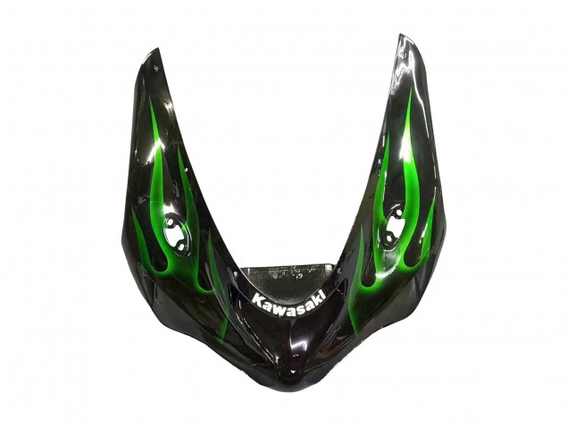 Carena Moto Kawasaki ZX6R 2005-2006 - Nero Lucido Verde Fiamma
