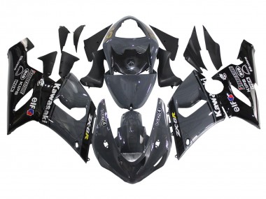 Carena Moto Kawasaki ZX6R 2005-2006 - Grigio Scuro Nero Fabbrica