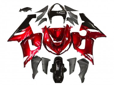 Carena Moto Kawasaki ZX6R 2005-2006 - Rosso Nero Fabbrica