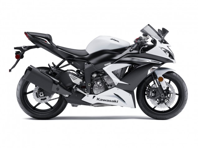 Carena Moto Kawasaki ZX6R 2009-2012 - Bianco Nero Opaco