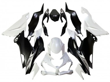 Kit Carena Moto ABS Kawasaki ZX6R 2013-2018 - Bianco Nero Opaco Fabbrica