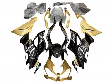 Carena Moto Kawasaki ZX6R 2019-2022 - Oro Nero Lucido Bianco Honeycomb Fabbrica
