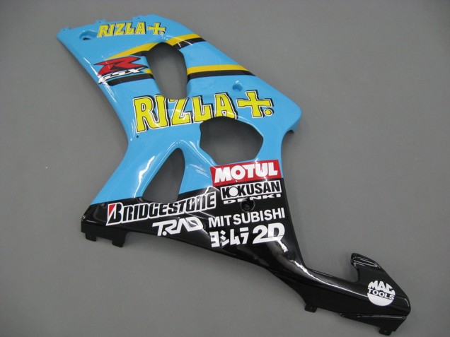 Carena Moto Suzuki GSXR1000 2000-2002 - Azzurro Chiaro Giallo Nero Motul Rizla