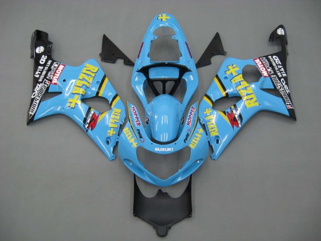 Carena Moto Suzuki GSXR1000 2000-2002 - Azzurro Chiaro Giallo Nero Motul Rizla