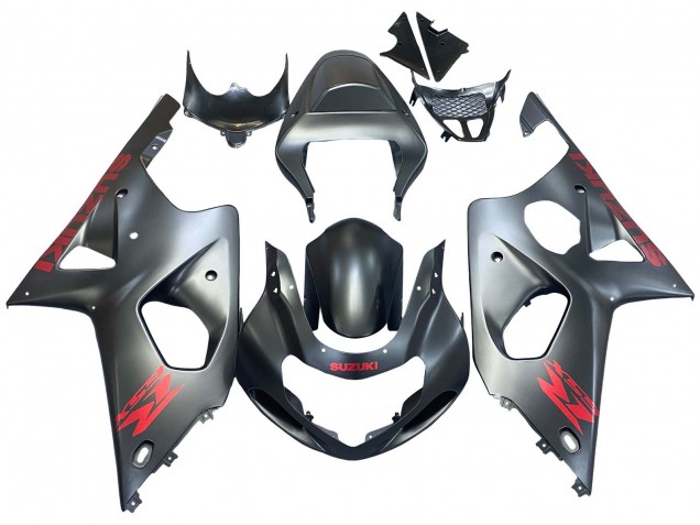 Carena Moto Suzuki GSXR1000 2000-2002 - Grigio Opaco Rosso Decal