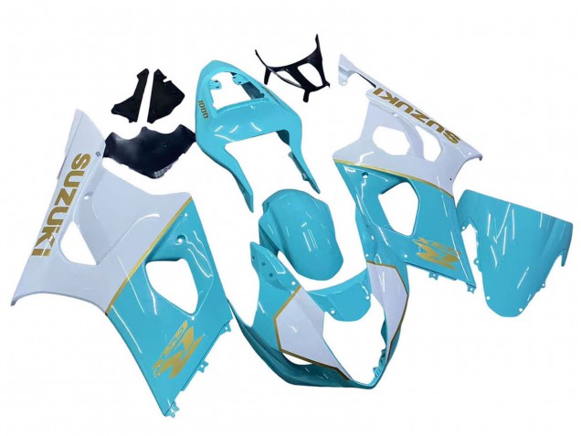 Carena Moto Suzuki GSXR 1000 2003-2004 - Bianco Azzurro Chiaro Oro