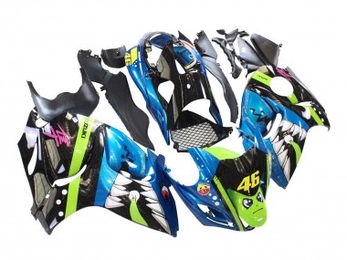 Carene Moto Suzuki GSXR 1300 Hayabusa 2008-2020 - Blu Verde Nero Squalo 46 Fabbrica