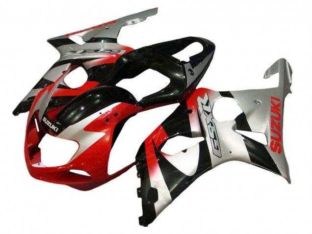 Kit Carena Moto Suzuki GSXR 600 / GSXR 750 2001-2003 - Argento Rosso Nero Lucido