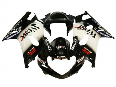 Carena Moto Suzuki GSXR 600 / GSXR 750 2001-2003 - Nero Lucido Bianco West Rosso Fabbrica