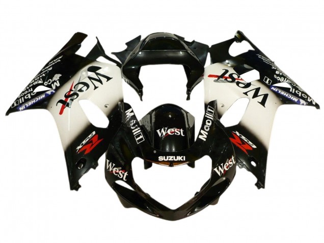 Carena Moto Suzuki GSXR 600 / GSXR 750 2001-2003 - Nero Lucido Bianco West Rosso