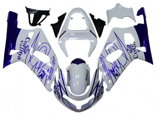 Carena Moto Suzuki GSXR 600 / GSXR 750 2001-2003 - Bianco Blu Corona Alstare