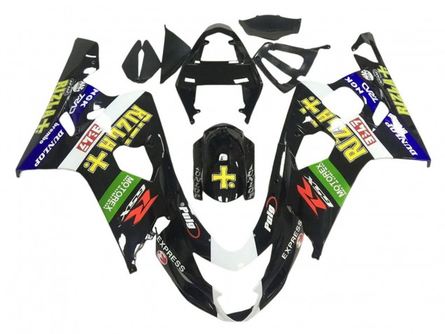 Carena Moto Suzuki GSXR 600 / GSXR 750 2001-2003 - Nero Lucido Verde Bianco Giallo Rizla