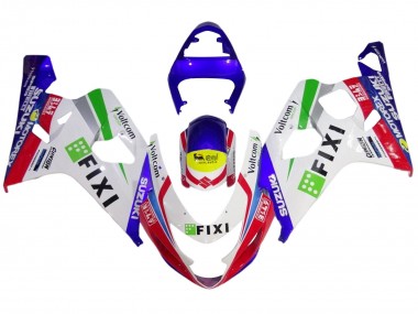 Carena Moto Suzuki GSXR 600 / GSXR 750 2004-2005 - Bianco Blu Rosso Giallo Verde Fixi Fabbrica