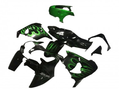 Carena Moto Kawasaki ZX9R 2000-2001 - Nero Lucido Verde Fiamma Fabbrica