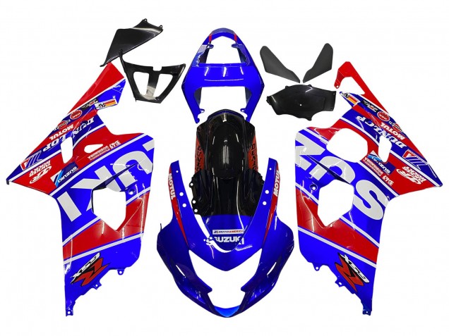 Carena Moto Suzuki GSXR 600 / GSXR 750 2004-2005 - Blu Rosso Nero Motul Dunlop