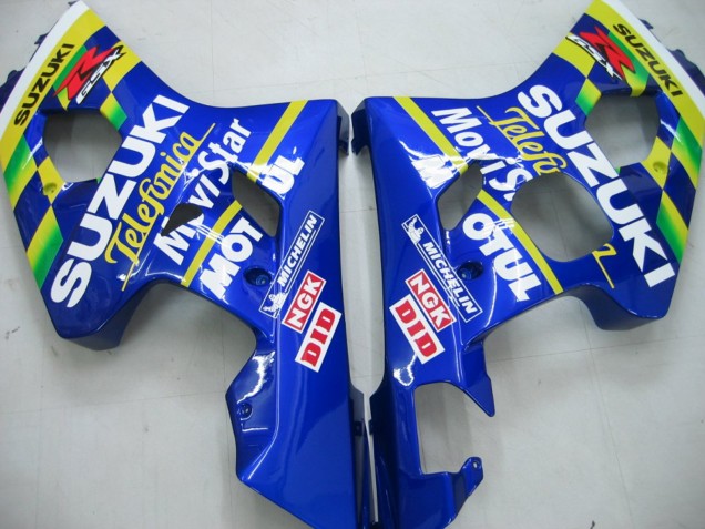 Carene Moto Suzuki GSXR 600 / GSXR 750 2004-2005 - Blu Bianco Giallo Verde Telefonica Motul MoviStar