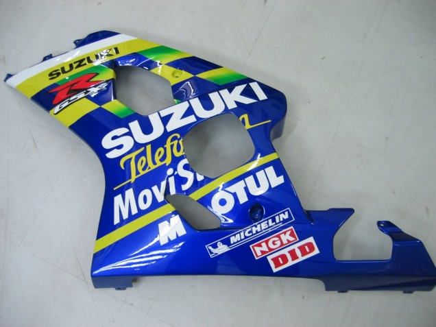 Carene Moto Suzuki GSXR 600 / GSXR 750 2004-2005 - Blu Bianco Giallo Verde Telefonica Motul MoviStar
