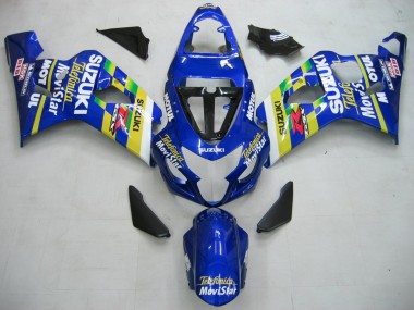 Carene Moto Suzuki GSXR 600 / GSXR 750 2004-2005 - Blu Bianco Giallo Verde Telefonica Motul MoviStar Fabbrica