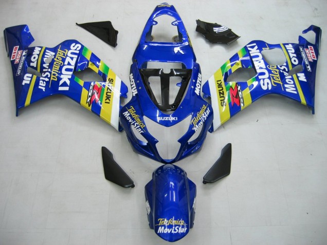 Carene Moto Suzuki GSXR 600 / GSXR 750 2004-2005 - Blu Bianco Giallo Verde Telefonica Motul MoviStar
