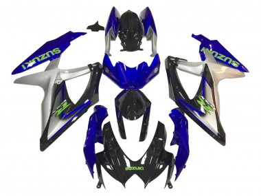 Carena Moto Suzuki GSXR 600 / GSXR 750 2006-2007 - Argento Blu Nero Lucido Verde Fabbrica