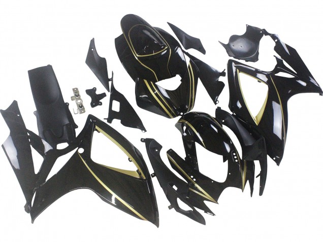 Carena Moto Suzuki GSXR 600 / GSXR 750 2006-2007 - Nero Lucido Oro Banda