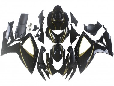 Carena Moto Suzuki GSXR 600 / GSXR 750 2006-2007 - Nero Lucido Oro Banda Fabbrica