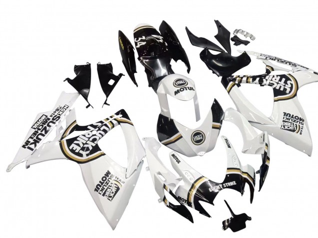 Carena Moto Suzuki GSXR 600 / GSXR 750 2006-2007 - Bianco Nero Lucky Strike Motul