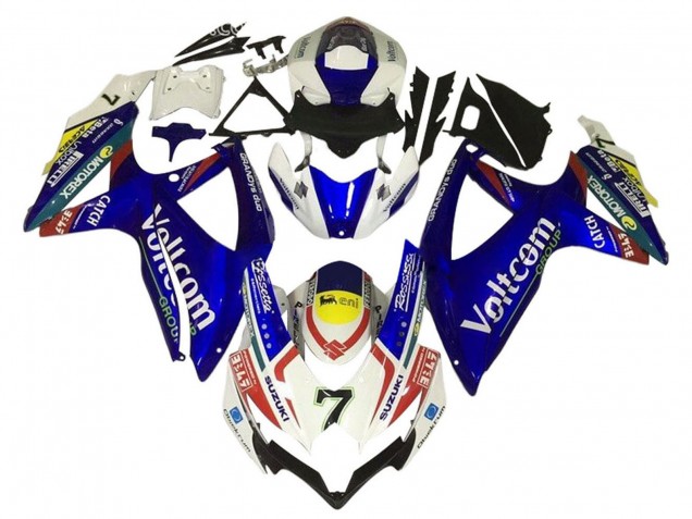 Carena Moto Suzuki GSXR 600 / GSXR 750 2006-2007 - Bianco Blu Giallo Rosso Voltcom