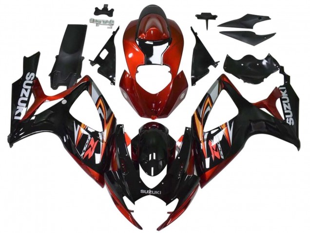 Carena Moto Suzuki GSXR 600 / GSXR 750 2006-2007 - Rosso Nero Lucido Arancia