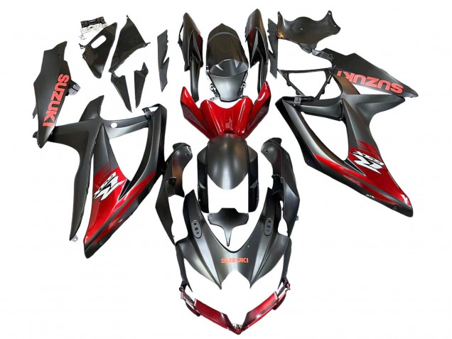 Carena Moto Suzuki GSXR 600 / GSXR 750 2008-2010 - Nero Opaco Rosso