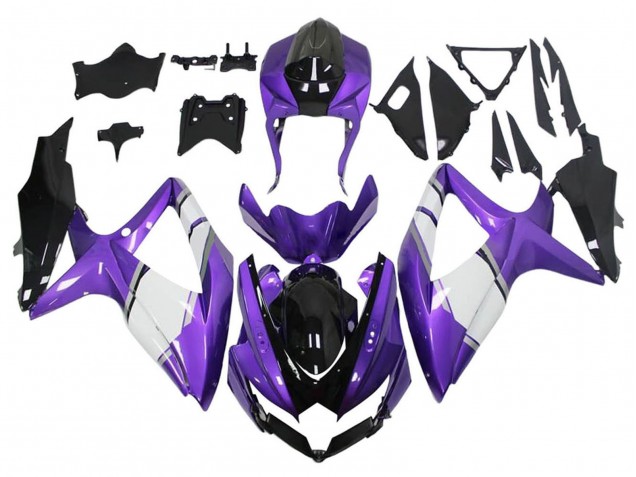 Carena Moto Suzuki GSXR 600 / GSXR 750 2008-2010 - Viola Bianco Nero Lucido