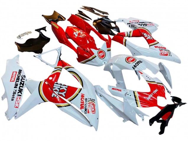 Carena Moto Suzuki GSXR 600 / GSXR 750 2008-2010 - Bianco Rosso Motul Lucky Strike