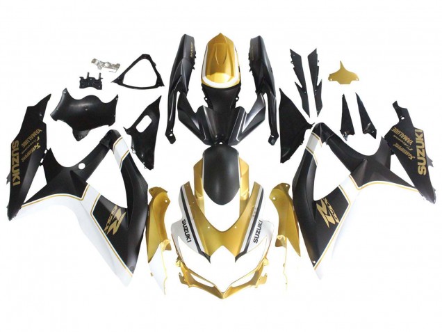Carena Moto Suzuki GSXR 600 / GSXR 750 2008-2010 - Nero Opaco Bianco Oro