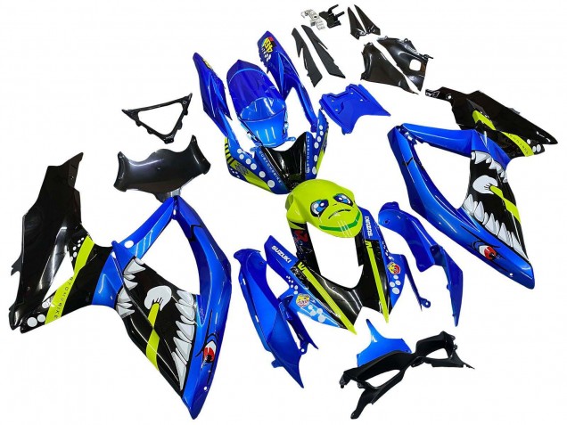 Carena Moto Suzuki GSXR 600 / GSXR 750 2008-2010 - Blu Fluorescent Verde Squalo